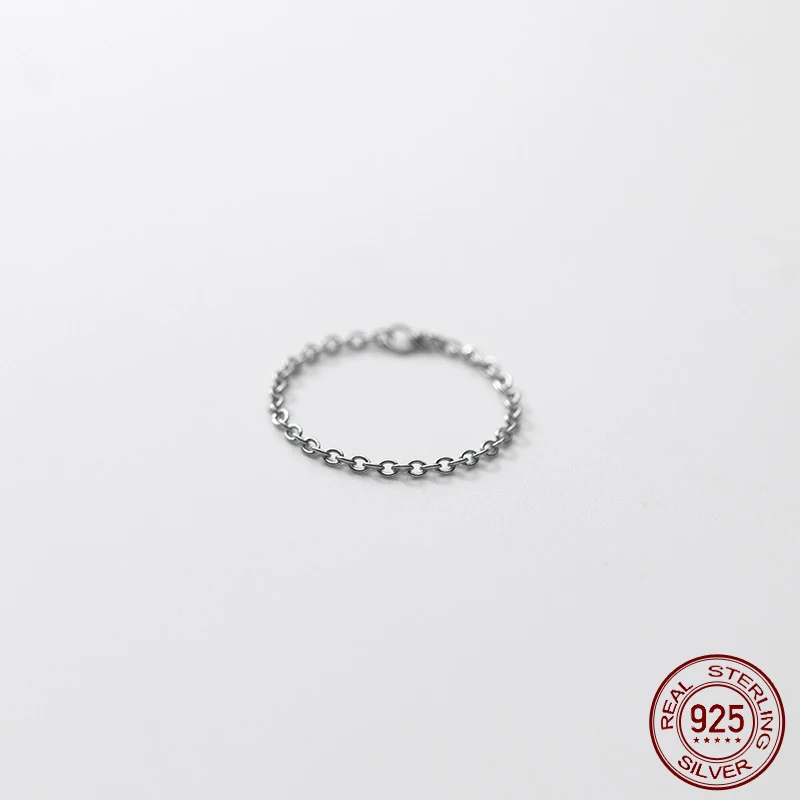 US-Size 49-60mm Minimalist Silver Ring Korean 925 Women Finger Rings For Women 925 Silver Jewelry Chain 925 Silver Ring Female