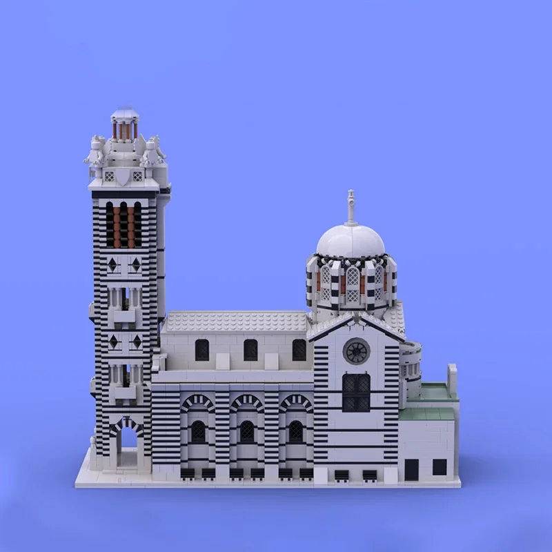 MOC Kreative Street View Notre-Dame De La Garde Modulare Modell Architektur Gebäude Block Bildung Montage Modell spielzeug präsentieren
