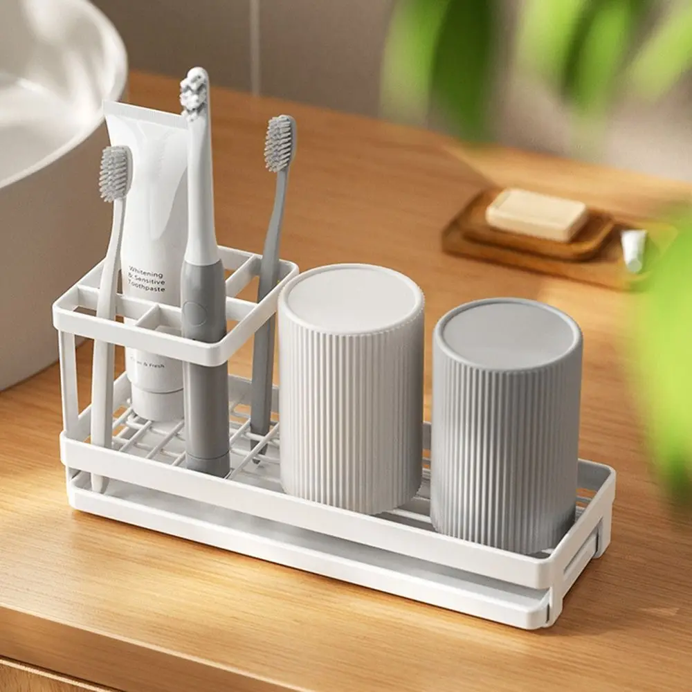 

Multi-function Toothbrush Holder Drainable Rustproof Toothpaste Shelf Quick-dry Saving Space Bathroom Countertops Storage Rack