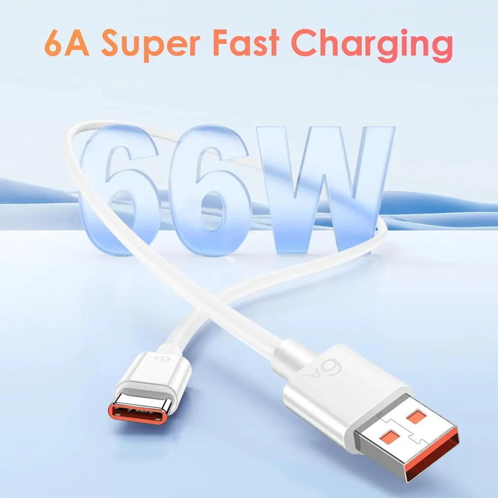 6A 66W EU Super Fast Charger For Huawei Mate 40 50 60 P40 P50 P60 Nova Honor 70 80 90 100 X7b X8b X9b Type C USB Charging Cable - náhled 6