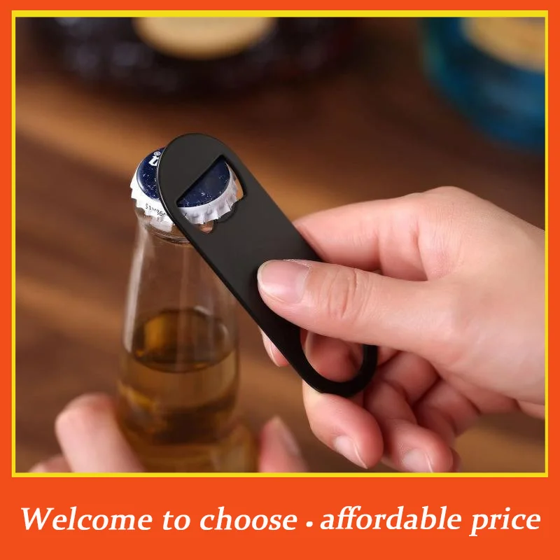 PV 1pc Hot Sale 1pc Stainless Steel Beer Bottle Opener Flat Speed Bottle Cap Opener Remover Bar Kitchen Tool Beer Party Supplie