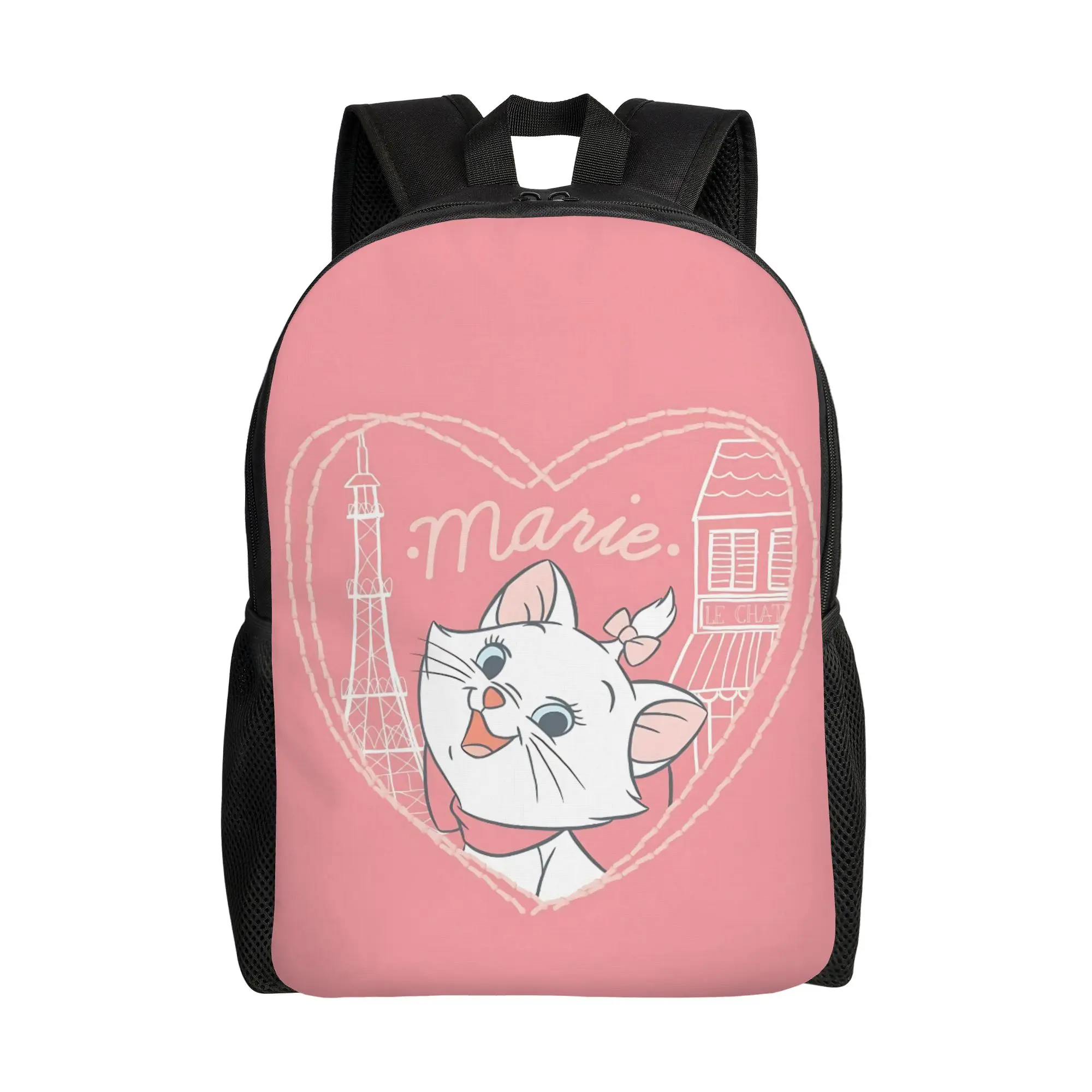 

1PC first day of school Backpack Disney cute cat Daypack Pink The Aristocats Light High School Large Capacity Rucksack