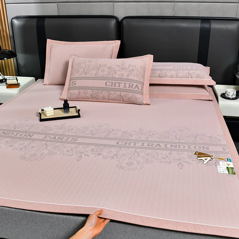 

New cool silk latex cooling mat, ice silk mat set, washable summer home dormitory naked sleeping heat dissipating bed sheets