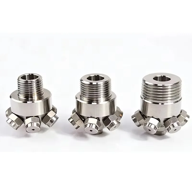Stainless steel brass high pressure thread external thread rotating ball nozzle