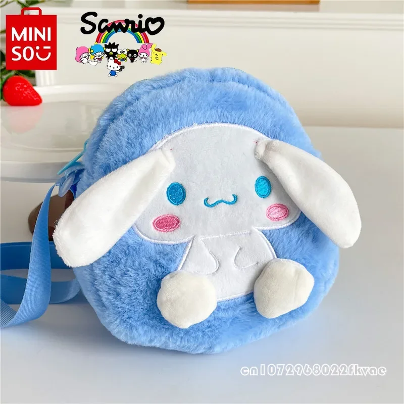 Sanrio-Bolso cruzado de felpa de alta calidad para niños y mujeres, minibolsa de almacenamiento versátil para teléfono móvil con dibujos animados, novedad de 2024