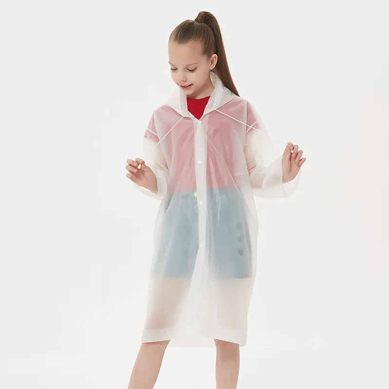 Children Rain Poncho Non-Disposable Travel Rain Gear Coat Outdoor Hiking Accessories Child Raincoat Kids Rainwear Waterproof