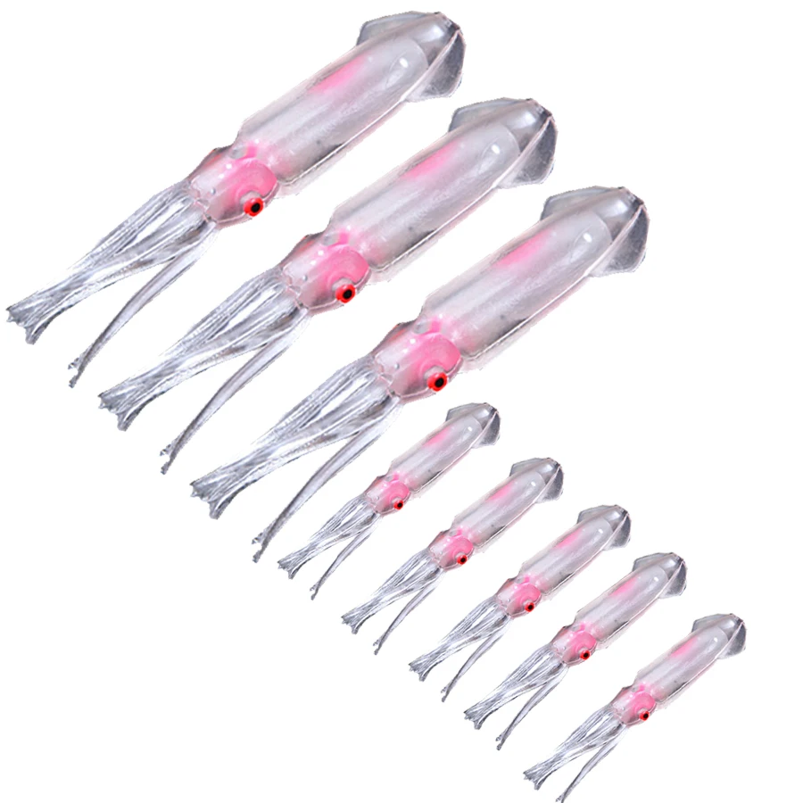 

Glow Fishing Lures 8pcs 7.5cm/15cm Soft Squid Skirts Octopus Trolling Fishing Lure for Jigs Silicone Artificial Jigging Bait