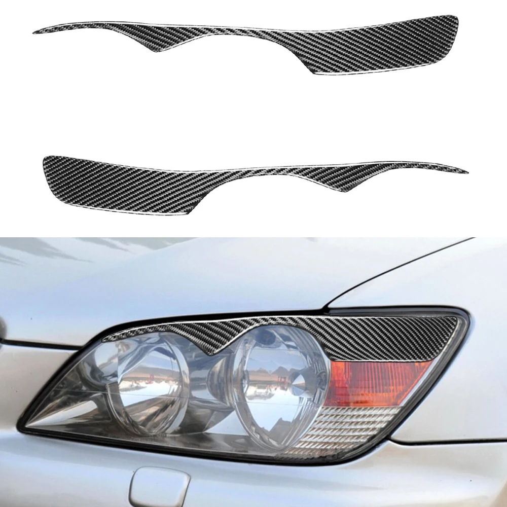 Carbon Fiber Headlight Eyelid Eyebrow Trims Fit for Lexus IS200 IS300 RS200 Altezza 1998-2005