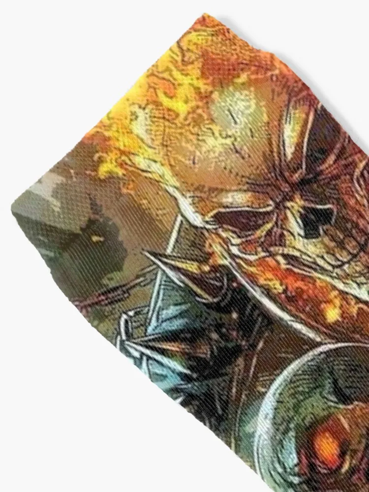 Ghost Rider Fire Skeleton On calcetines para motocicleta, calcetines geniales, Idea de regalo para hombre