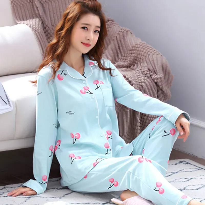 

2024 New Pajamas Female Korean Loose Version Sweet Cute Suit Long Sleeve Cardigan Girl Casual Fashion Comfortable Loungewear