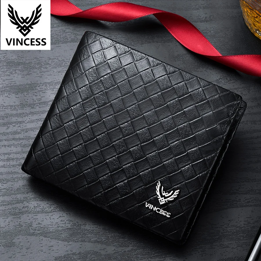 VINCESS Slim Cowhide Wallet for Men RFID Blocking Bifold Front Pocket Wallet Minimalist Credit Card Holder Cash Money Clip