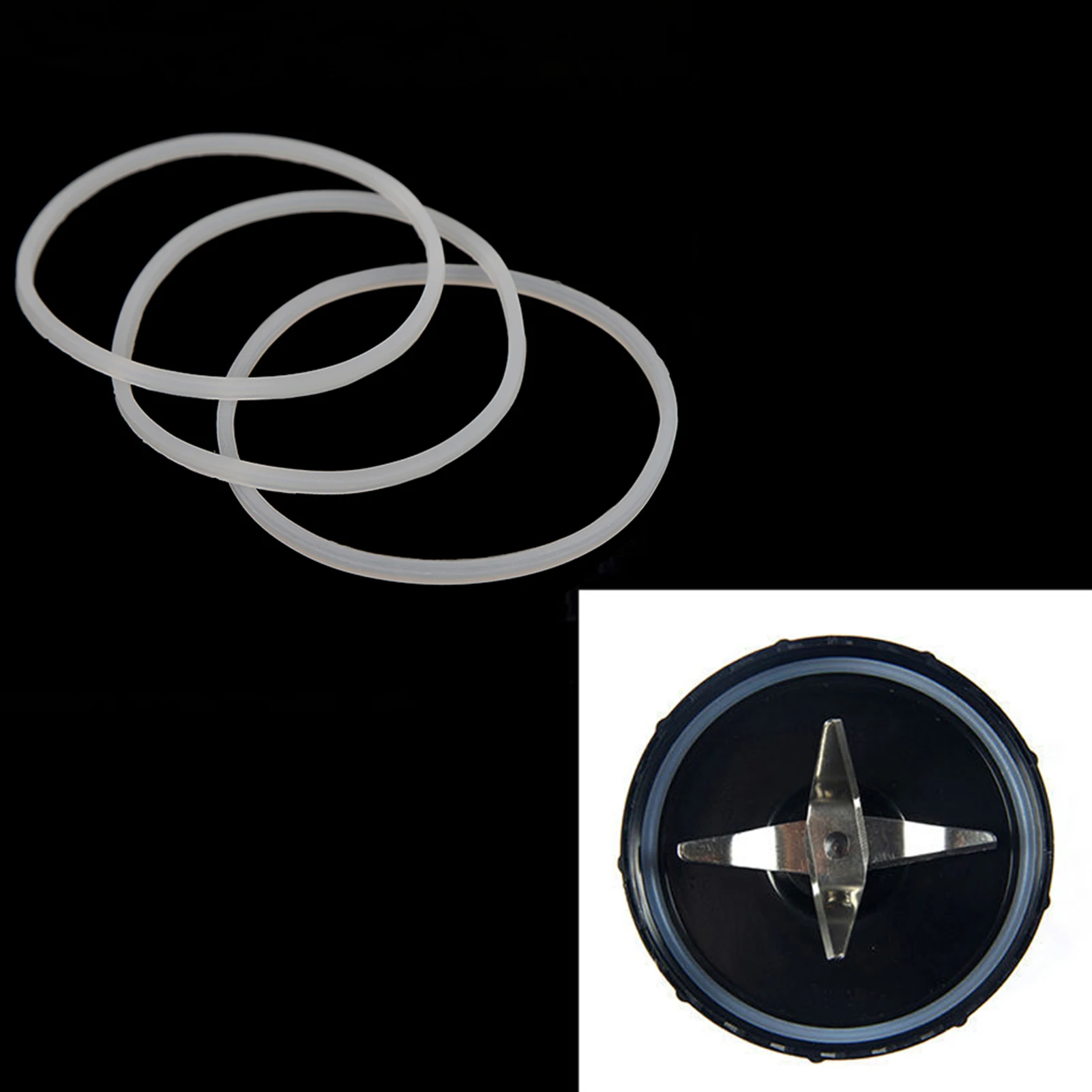 3Pcs Juicer Replacement parts Gaskets Rubber Seal Ring For Magic Bullet Flat/Cross Blade fit for bullet only