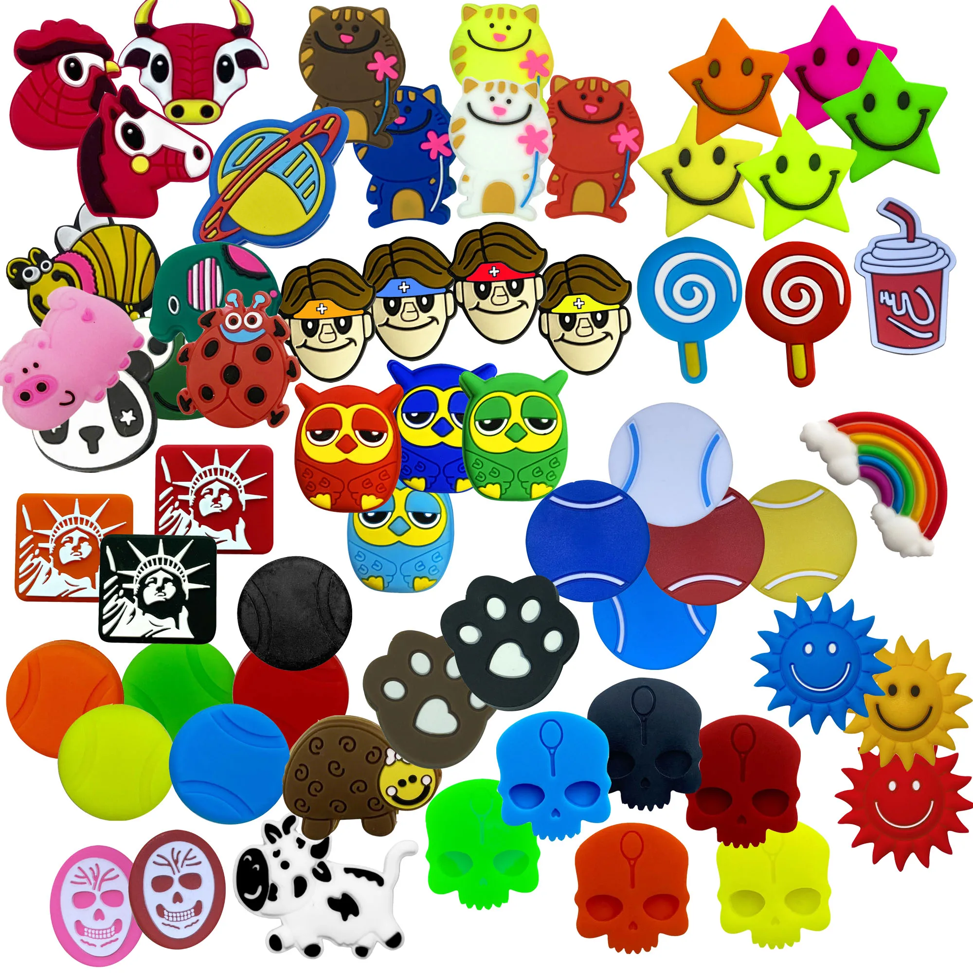 

5/6/12/16 упаковка, демпфер для теннисных ракеток, противоударные виброгасители, амортизаторы с героями мультфильмов, силиконовые аксессуары для тенниса