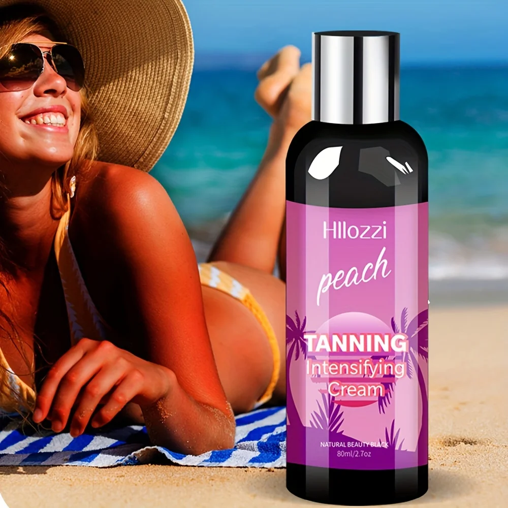 2.7fl.oz peach tanning cream self-tanning waterproof long-lasting beach sunbathing to create charming bronze skin