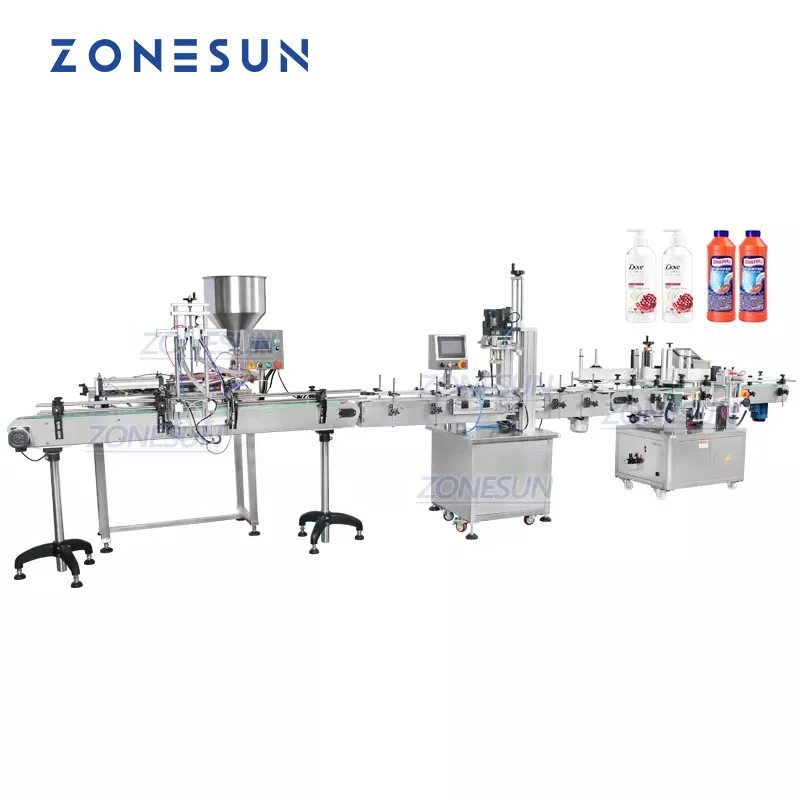 ZONESUN ZS-FAL180R10 Desktop Pompa Piston Kepala Ganda Pasta Pengisian Capping dan Jalur Mesin Pelabelan