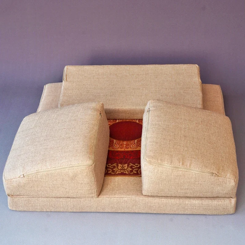 Tri-Fold Meditation Cushion Ergonomic Cushion for Yoga & Zen Portable Kneeling Seat Floor Mat for Cross-Legged Sitting JJ422