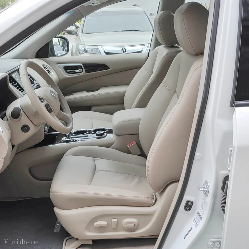 Для Nissan Pathfinder IV R52 2012-2021: Комплект чехлов для автомобильных сидений из веганской кожи Nappa на заказ