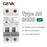 GEYA 2P 30mA Type AC Electronic Residual Current Circuit Breaker RCBO With Over Current Leakage Protection Indication Function