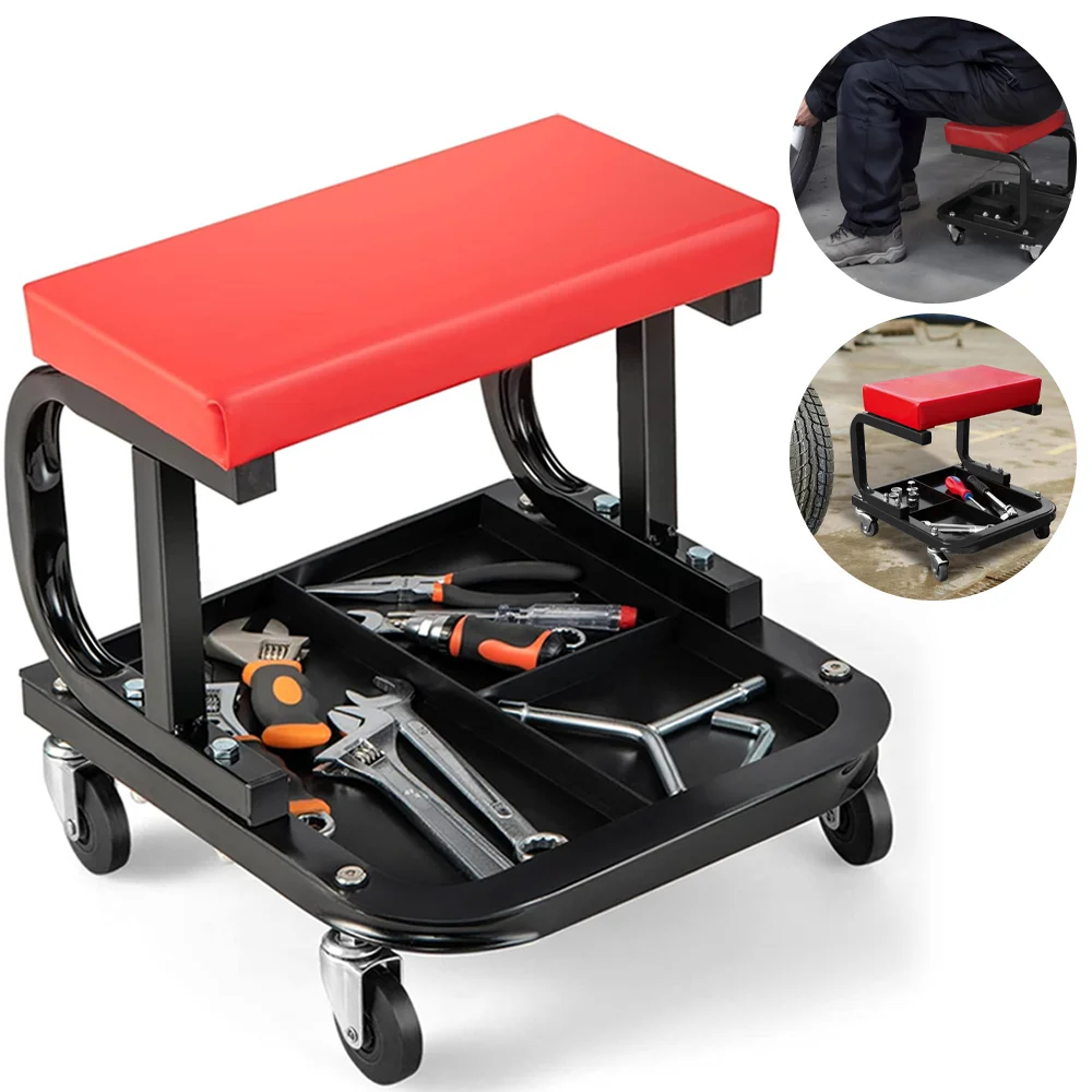 Panca universale per riparazioni auto Vassoio per attrezzi per officina di macchinari automobilistici Staffa per attrezzi per carichi pesanti Carrello per attrezzi Sgabello per attrezzi con vassoio