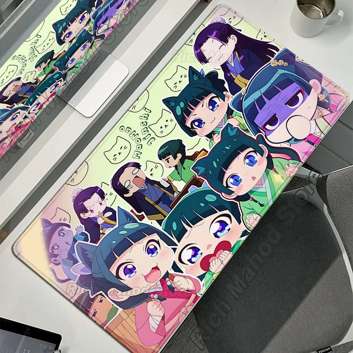 

Коврик для мыши XXL «Дневники аптекаря» (аниме), натуральный каучук, нескользящий, для геймеров, для стола, аксессуары для ПК