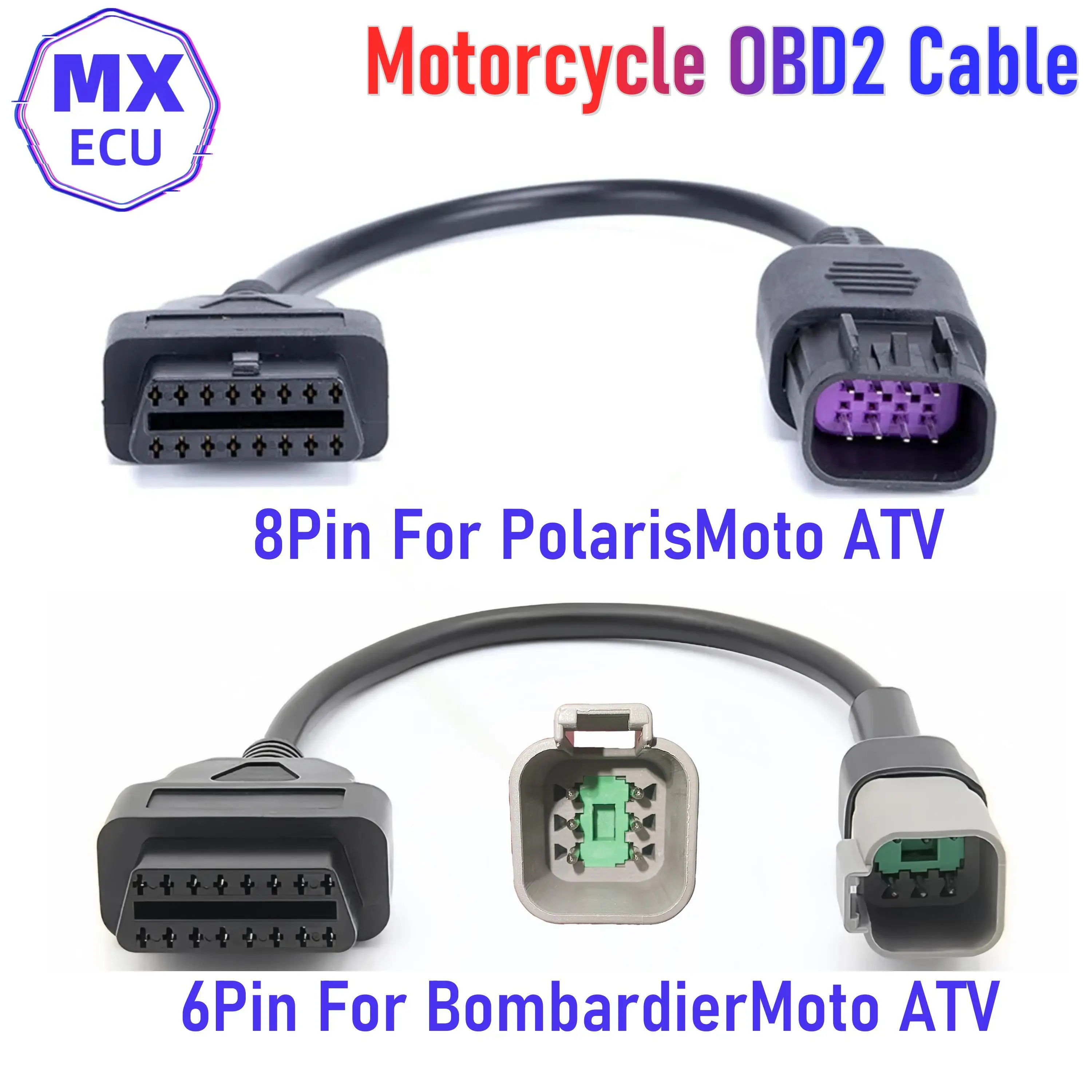 For Polaris Allterrain Vehicle 8pin or Bombardier BRP Moto ATV UTV 6pin Motorcycle Diagnostic Connector Cable Wire OBD2 Adapter