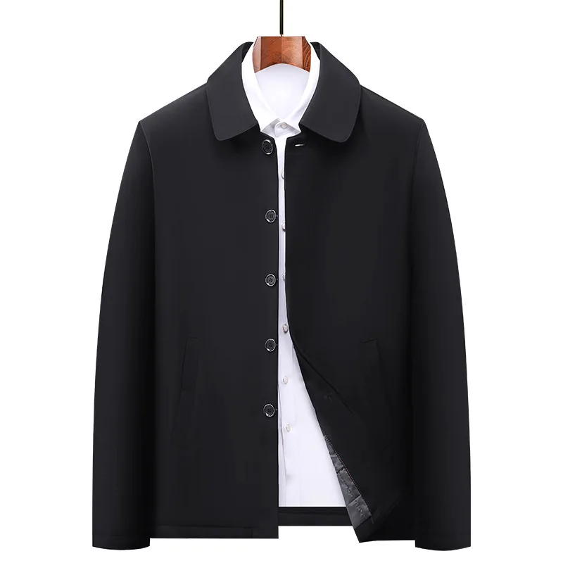 سترة كاجوال رسمية للرجال متوسطي العمر لفصلي الخريف والربيع، مصنوعة من نسيج البوليستر، مقاس منتظم، ملابس عمل بأسلوب إداري #5