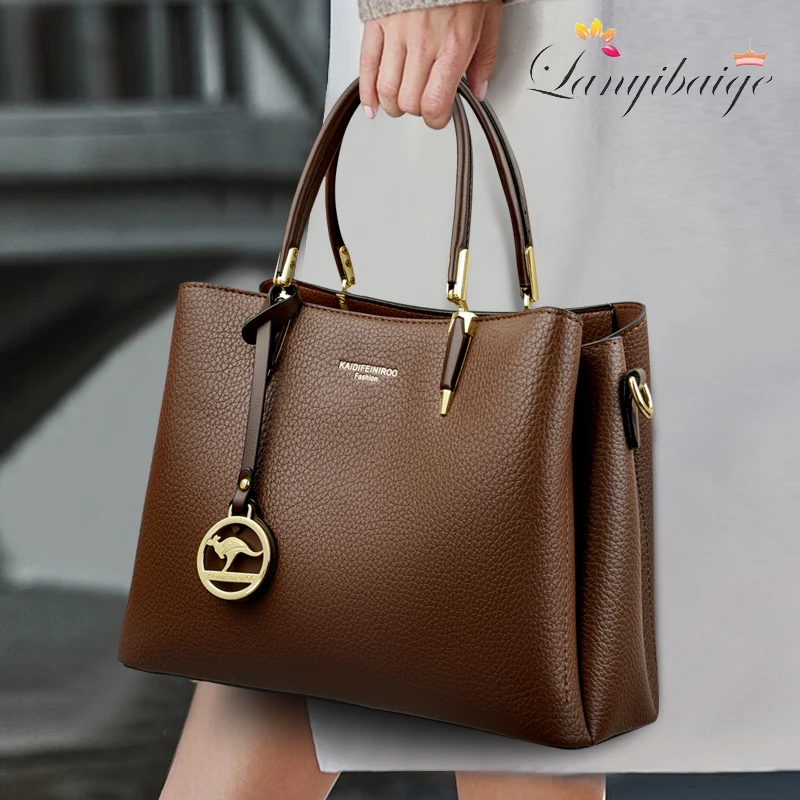

Women Soft Leather Handbags Luxury Designer Shoulder Crossbody Bags Ladies Large Capacity Shopping Brand Messenger Tote Sac