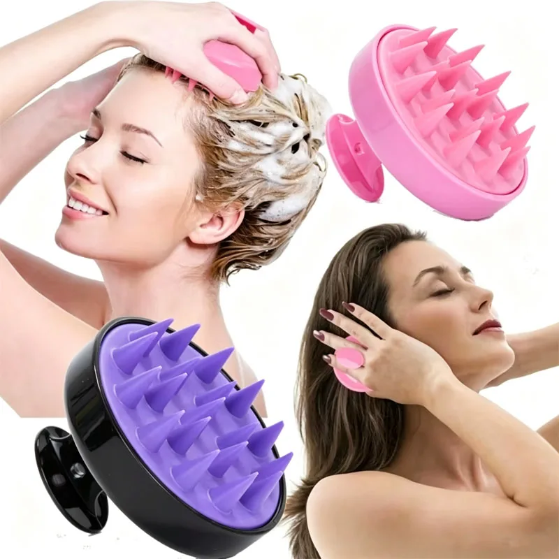 Soft silicone shampoo brush scalp anti-itch massage shampoo comb body cleanser exfoliating bath brush hair styling tool