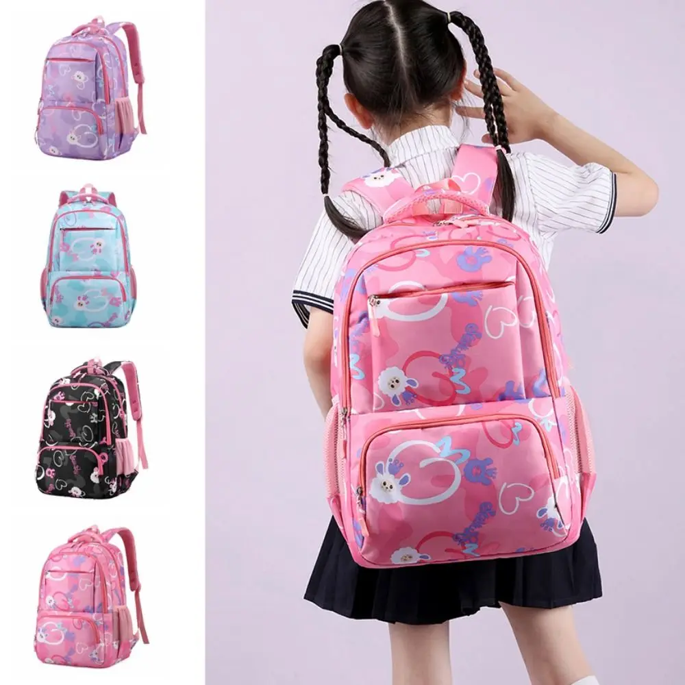 Moda dos desenhos animados estudantes mochila náilon confortável faculdade mochila moda respirável almofada traseira bolsa de ombro feminino