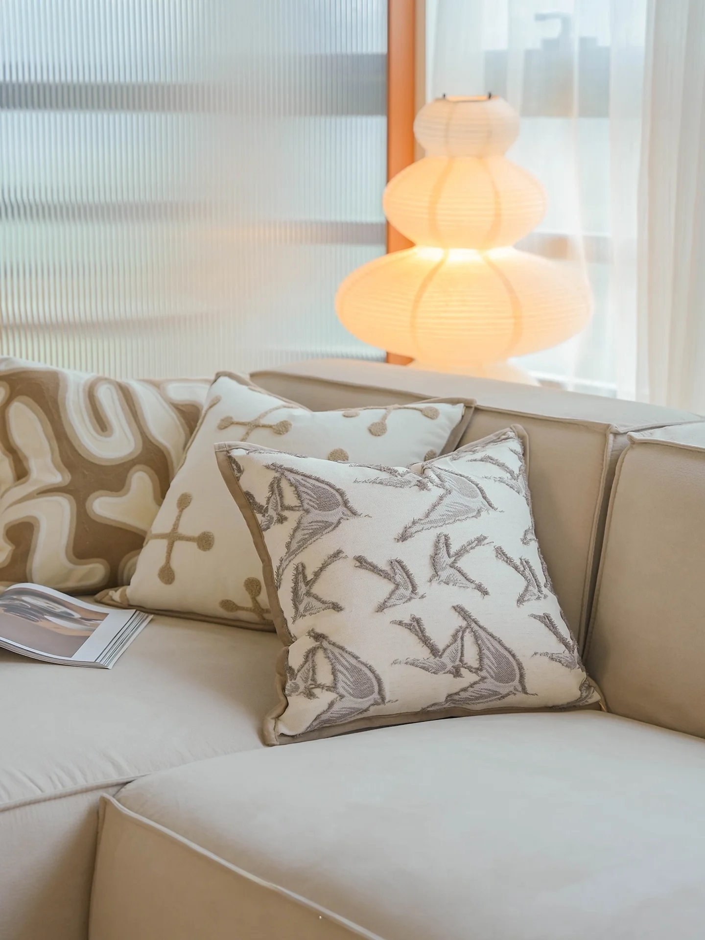 Modern Minimalist Khaki Color Pillowcase Vintage Style Square Pillow Home Decor Cushion Car Use Soft Furniture Decoration