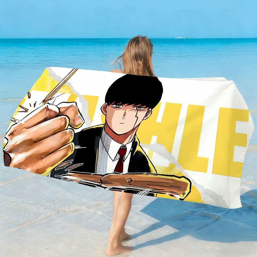 Anime Mashle Magic and Muscles Towel Soft Lightweight Anti-Sand Large Beach Towel Quick-Drying Bath Sports Family