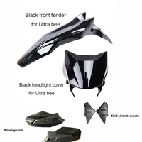 For SURRON Ultra Bee OEM Black Front Fender Black Mudguard Headlight Shroud Skid Plate Brackets Brush Guards for Surron Parts