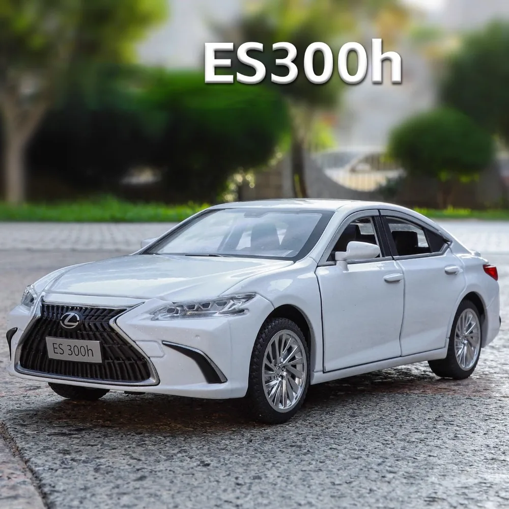 Model samochodu ES300H LX570 w skali 1:24, zabawka z dźwiękiem i światłem, napęd pull-back, otwierane drzwi, wysoka symulacja, modele samochodów dla chłopców, ozdoby.