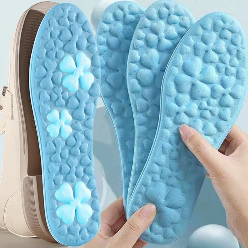 1Pair Soft Breathable Cloud Massage Insoles Soft Memory Comfortable Antibacterial Shoe Pads Feet Orthopedic Cushion Sport Insole