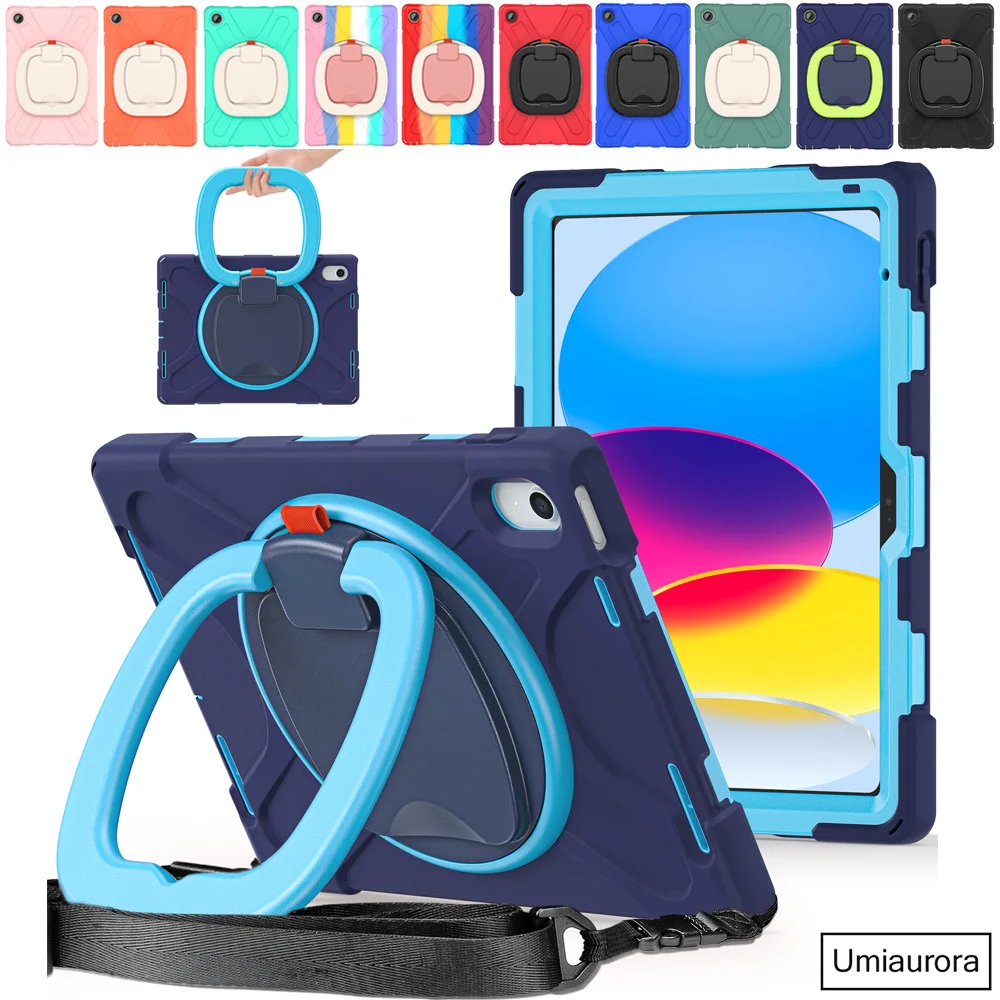 Dla IPad 7th 8th 9th 10.2 10th Gen Air 2 3 4 5 10.9 Mini 6 9.7 Pro 11 12.9 2022 Etui z uchwytem obrotowym Stojak dla dzieci Wstrząsoodporna osłona