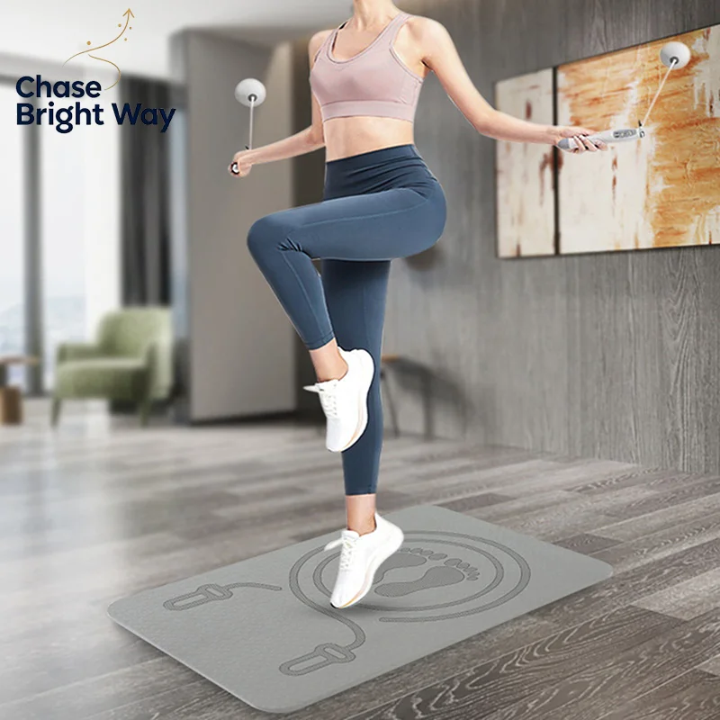 6MM Skipping Rope Mat Anti-noise Jump Rope Mat Floor Mats Exercise Shock Absorption Yoga Mat TPE Skipping Mat Fitness Pad