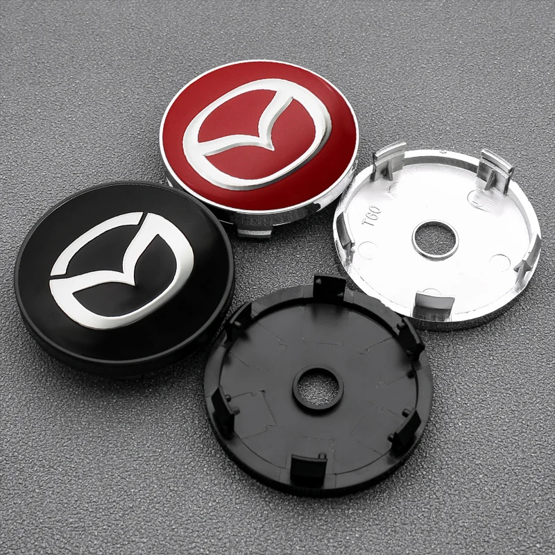 4 SZTUK 60 mm osłony piast kół samochodowych do Mazda 2 3 5 6 323 626 Cx3 Cx5 CX30 RX8 MX5 Atenza Axela Emblemat Auto Akcesoria