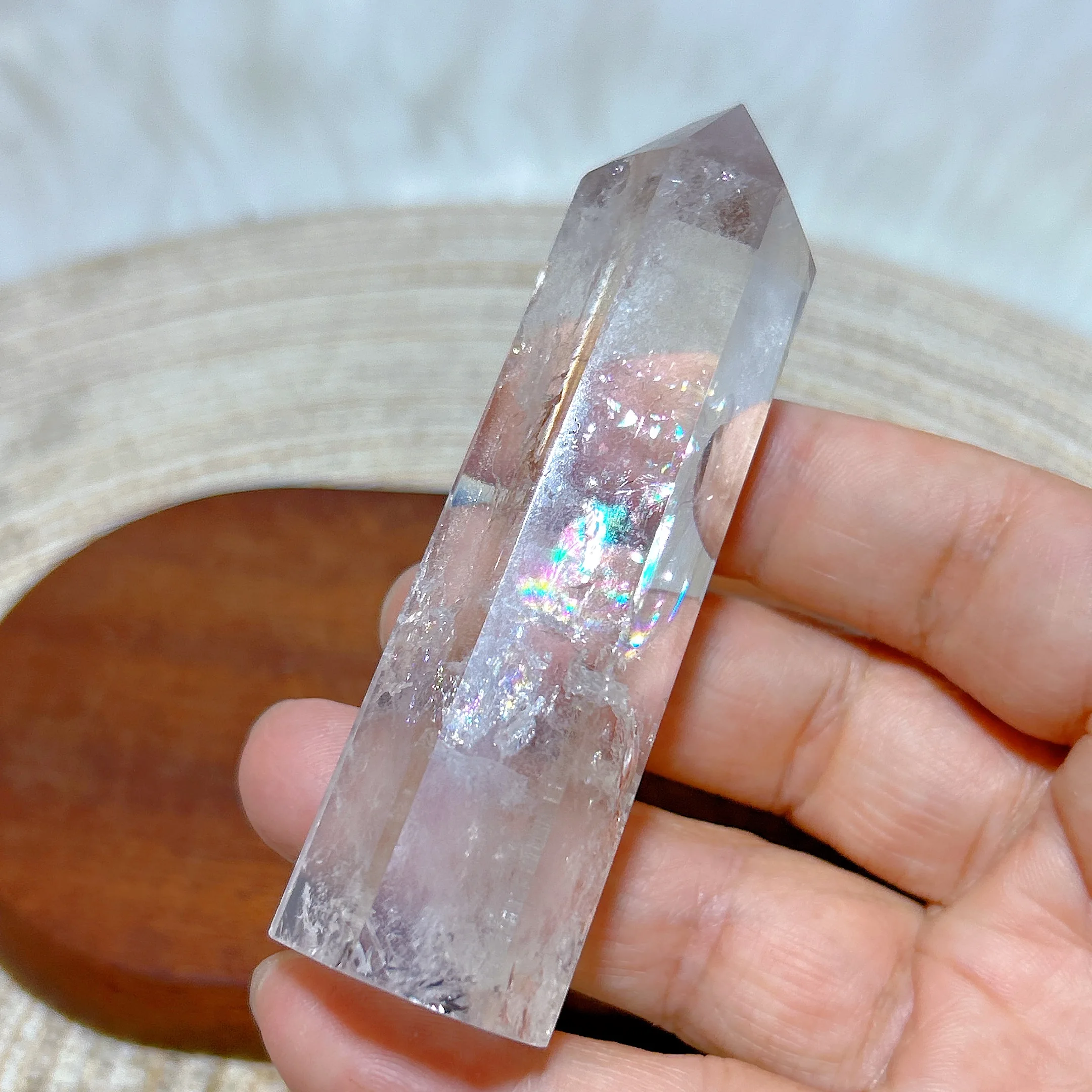 High Quality Natural Crystal Brazil Clear Quartz Tower Rainbow Flashy Gemstones Healing Reiki Mineral Home Decorations Gift