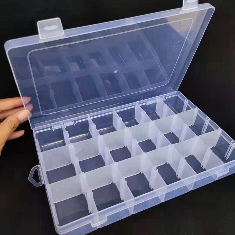 Tackle Box Organizer 18 Grids Plastic Craft Box Organizer Bead Organizer Clear Fishing Box With Dividers, 4 Pack