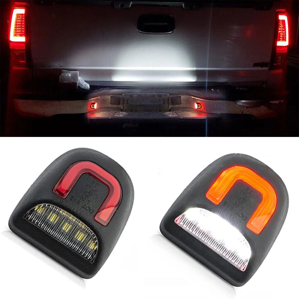 

2pcs For Chevrolet Chevy Silverado GMC Sierra 1500 2500 Red White CANBUS LED Car Number License Plate Light Lamp Bulbs