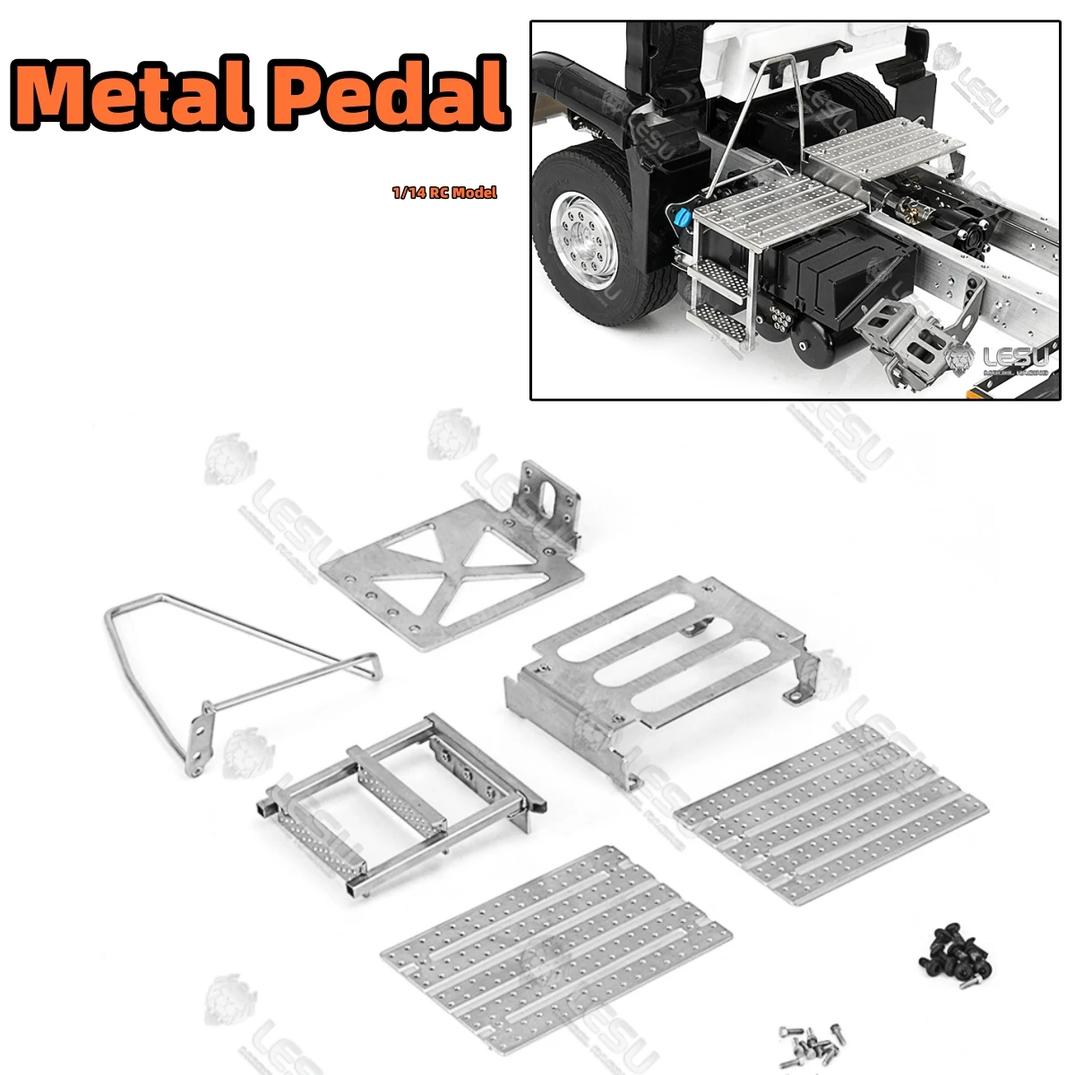 ユニバーサルペダルステンレス鋼 G-6212 アップグレード 1/14 タミヤ RC MAN ヨーロッパトラック Romote コントロールトレーラーおもちゃ部品