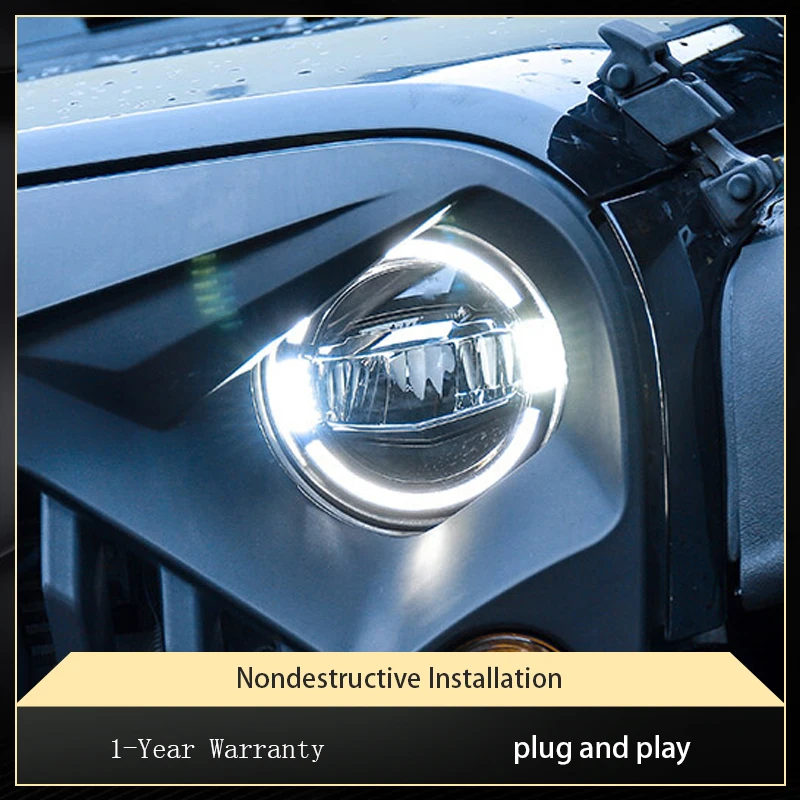 

Car Lights For Jeep Wrangler 2007-2017 Full LED DRL Bifocal Lens Headlights Light Guide Front Lamp Automotive Accessories