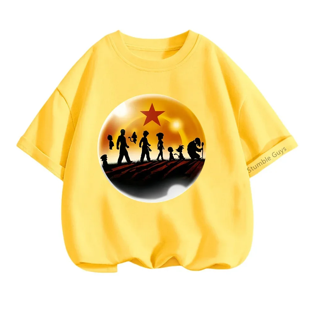 2024 Nieuwe Zomer Dragon Ball Tshirt Kids Boys Anime Tops Teen Goku T-Shirt Jongens Meisjes Casual Leeftijden 3-14 Kinderkleding