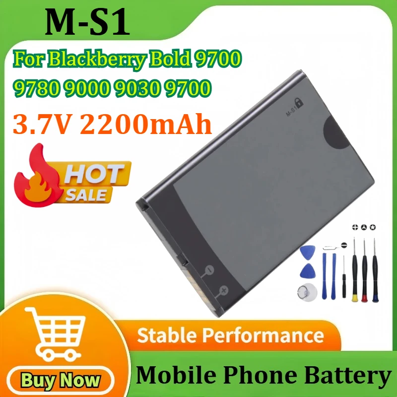 

M-S1 MS1 3.7V 2200mAh for Blackberry Bold 9700 9780 9000 9030 ONYX 9700 for Niagara 9630 BAT-14392-001 Mobile Phone Battery+Tool