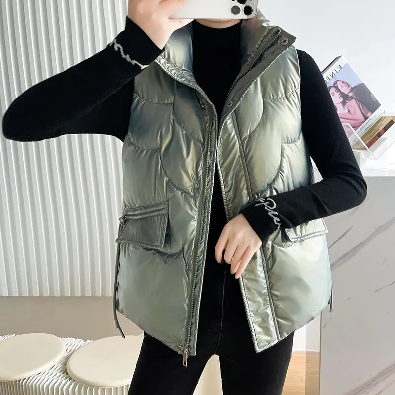 2024 New Down Cotton Waistcoat Womens Autumn Winter Parkas Thicken Warm Cotton-Padded Vests Coat Female Sleeveless Puffer Vests