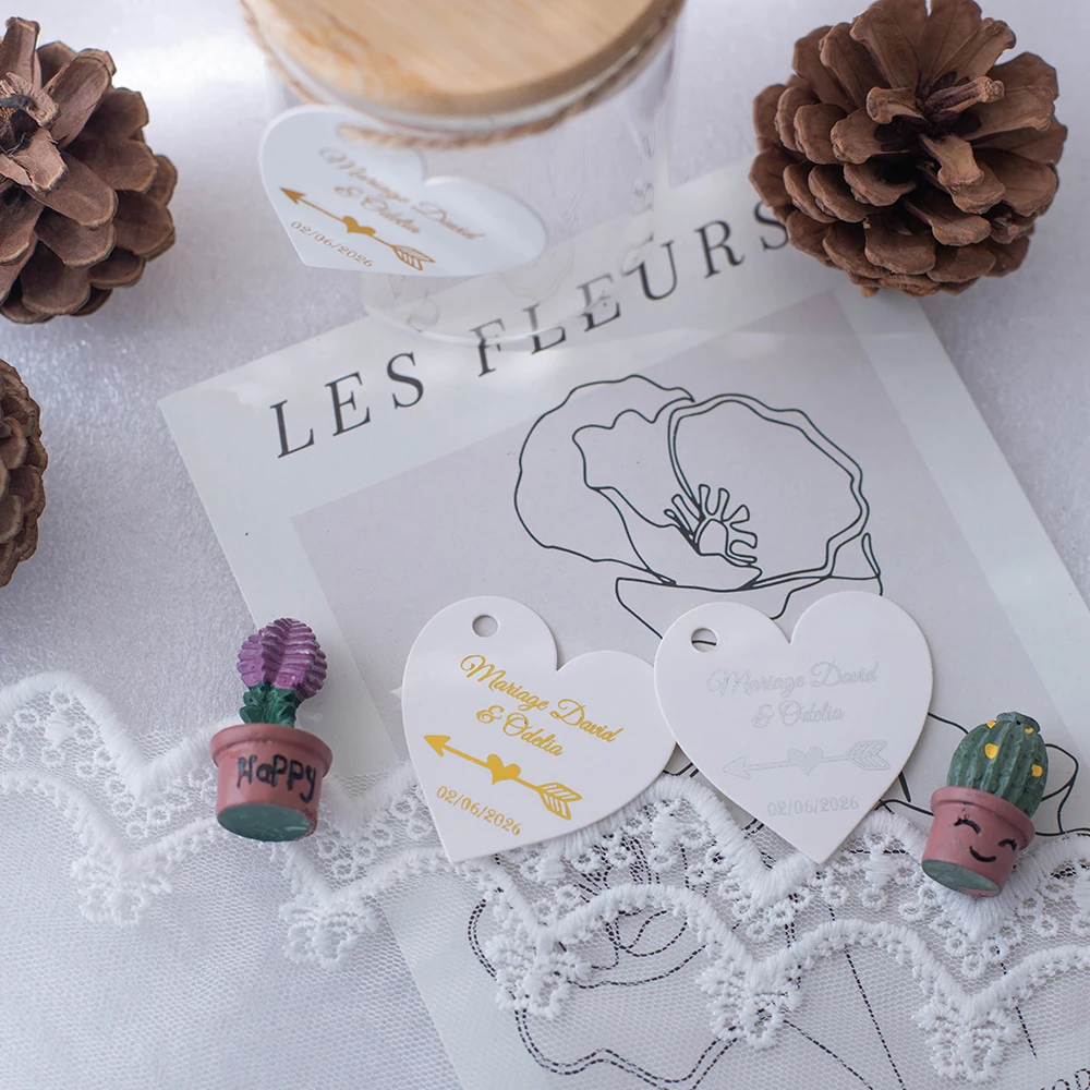 

Gold Logo Heart tags White Label Products Garment Accessories Wedding Invitations Hang Tags For Handmade Items Personalized Card