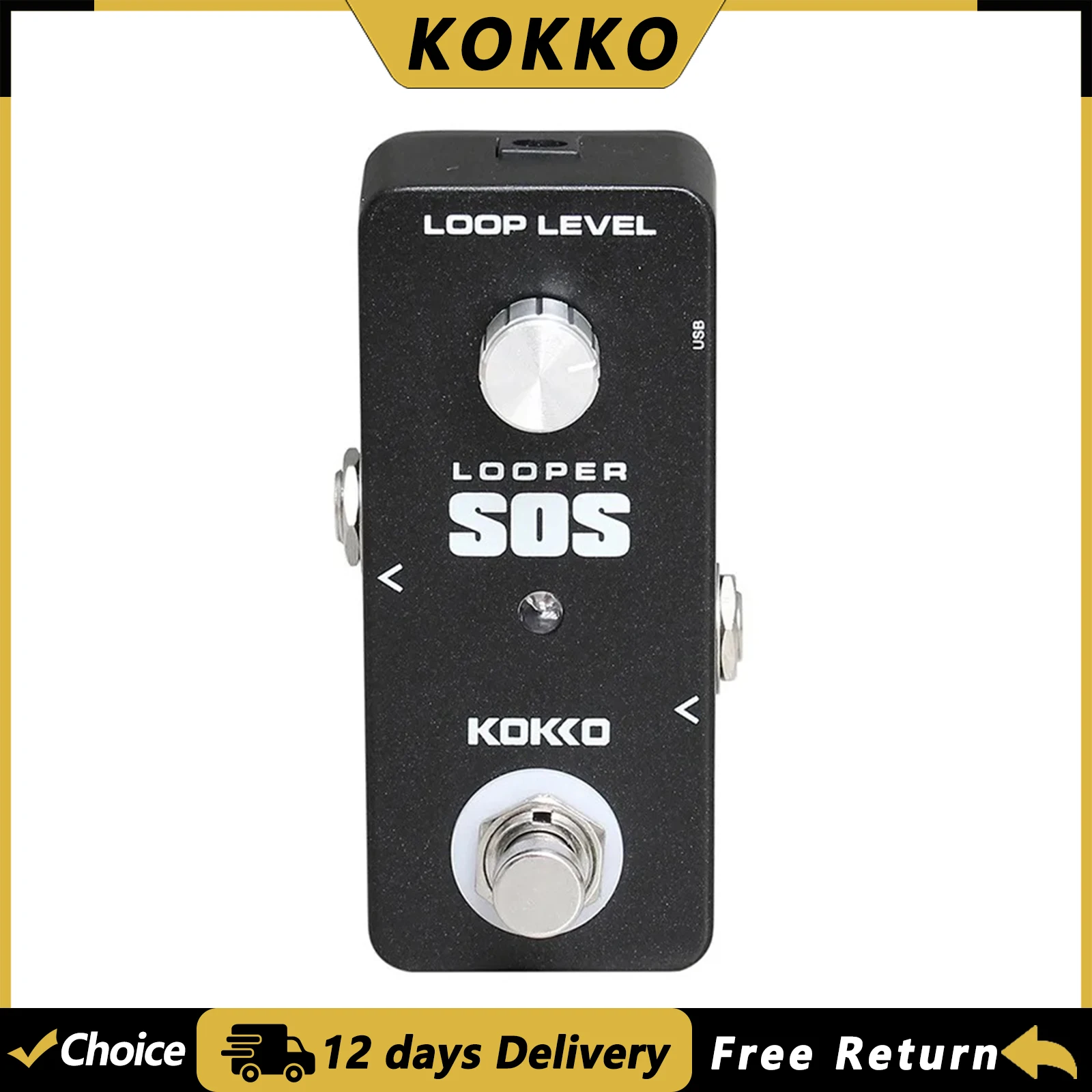 

KOKKO FLP-2D Guitar Effect Pedal Looper Effect 5 Minutes Looping Time Loop Station True Bypass Electric Guitar Parts Accessories