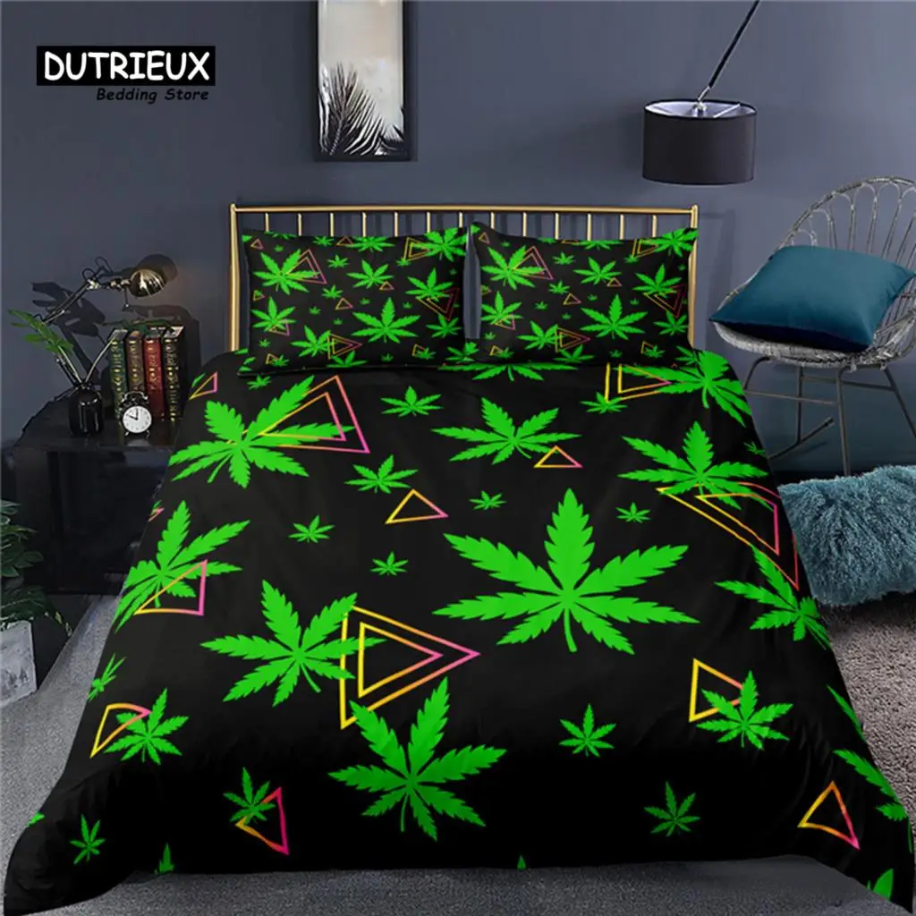 

Luxury 3D Maple Leaf Print Home Living Comfortable Duvet Cover Pillowcase Kid Bedding Set Queen and King EU/US/AU/UK Size