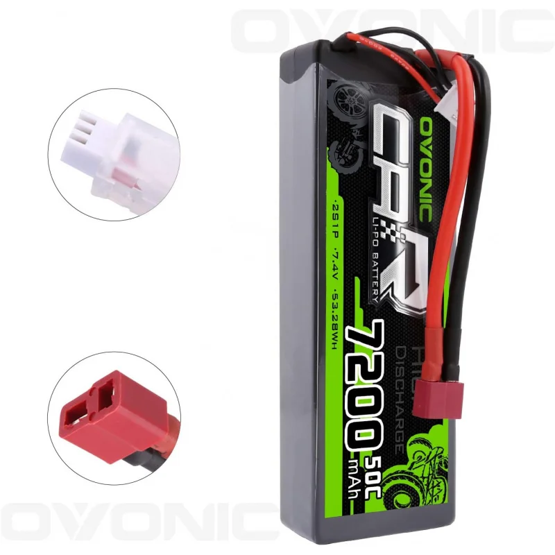 OVONIC 2s Lipo แบตเตอรี่ 50C 7200mAh 7.4V Lipo แบตเตอรี่ Dean-สไตล์ T สําหรับ 1/8 1/10 RC รถรถบรรทุกเรือยานพาหนะ