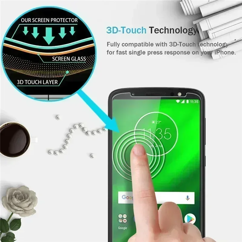 3 buah kaca Tempered untuk Motorola Moto G6 Plus pelindung layar kaca kuat pelindung untuk Motorola Moto G6 Plus Play